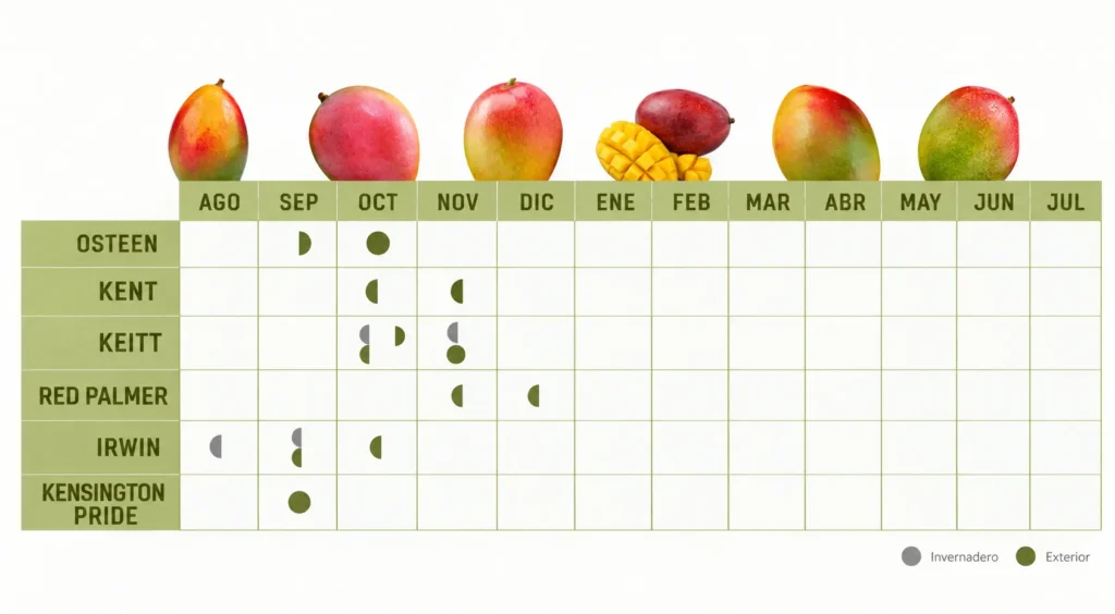calendario maduración mangos